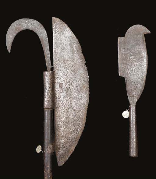 A LOCHABER AXE, AND A BILL HEAD , THE FIRST PROBABLY CIRCA 1700, THE