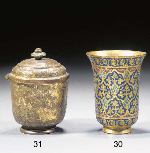 A Kashmir enamelled and gilt bronze vaseEarly 19th Century