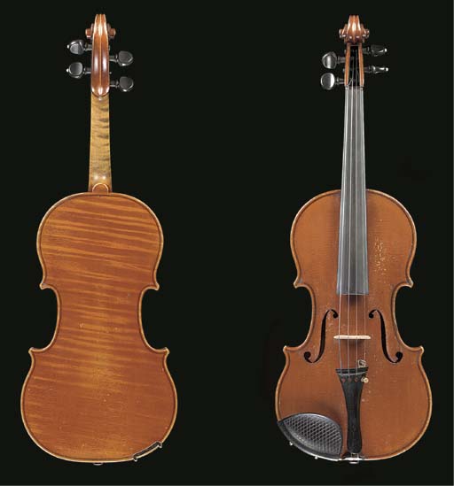 A violin by Giuseppe Fiorini, labelled Giuseppe Fiorini da Bologna, fece in Zurigo anno 1923