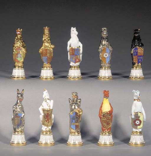 A set of ten Minton limited edition models of the Queen's Beasts , 1955