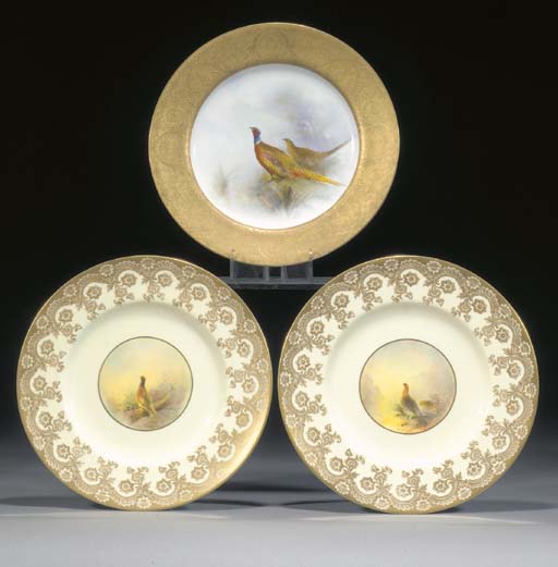 Three Royal Worcester plates , TWO WITH DATE CODES FOR 1932, ONE WITH
