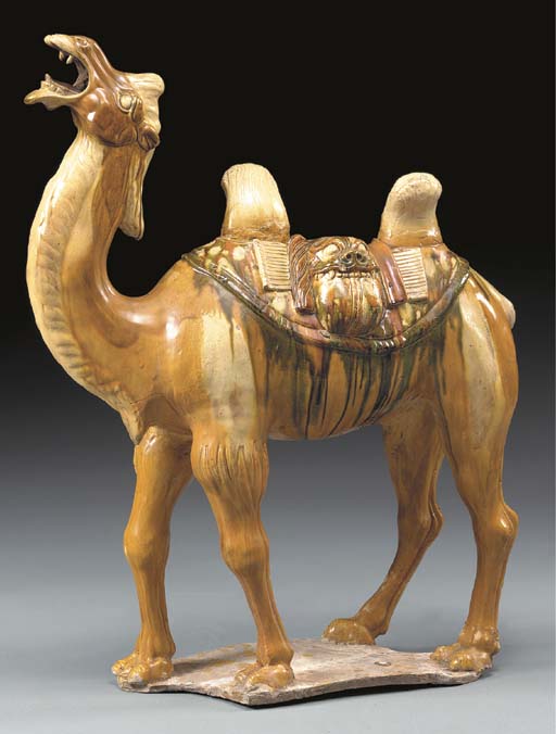 A Sancai-Glazed Pottery Figure of a Bactrian Camel