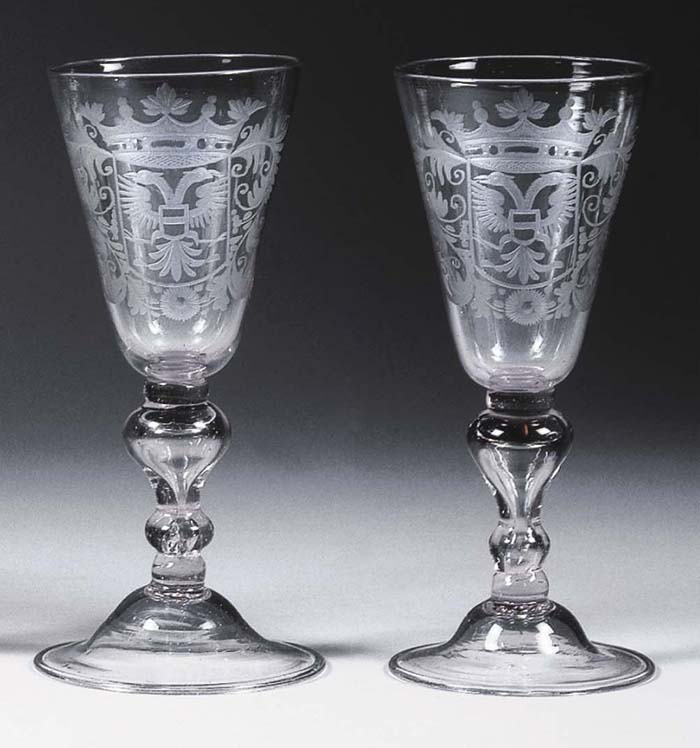 A pair of Bohemian engraved armorial goblets , 17251750 Christie's