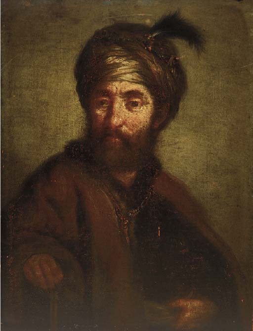 A man, half-length, in oriental dress 
