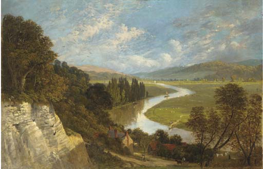 A sunlit river valley 
