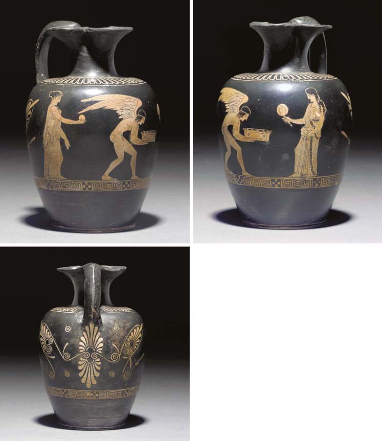AN ATTIC REDFIGURE OINOCHOE, ATTRIBUTED TO THE SHUVALOV PAINTER