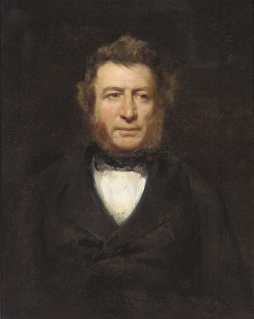 Portrait of a gentleman, half-length, in a black coat and bow tie
