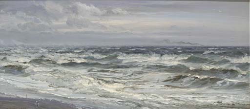 Waves breaking on a beach 
