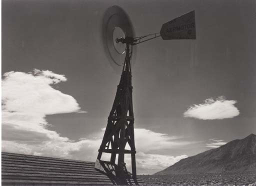 Windmill Spinning (Aermotor) Owens Valley, near Independence, CAL 
