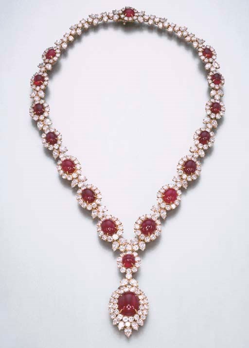 A FINE RUBY AND DIAMOND PENDANT NECKLACE, BY HARRY WINSTON Christie's