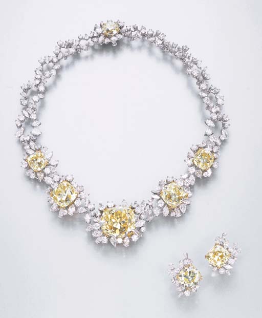 AN IMPORTANT SUITE OF FANCY YELLOW DIAMOND AND DIAMOND JEWELLERY