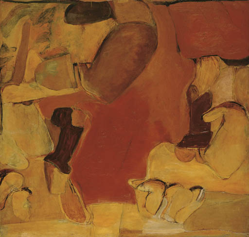 Brett Whiteley (1939-1992), Untitled Painting, 1961. Oil, charcoal and linen on board. 122 x 128 cm. Sold for AU$211,500 (about US$135,750) on 7 May 2003 at Christie&rsquo;s in Melbourne.&nbsp;Artwork: &copy; Brett Whiteley, DACS 2022