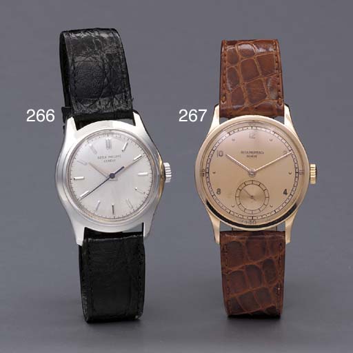 Patek Philippe. A fine and rare 18K white gold water-resistant wristwatch  with sweep center seconds