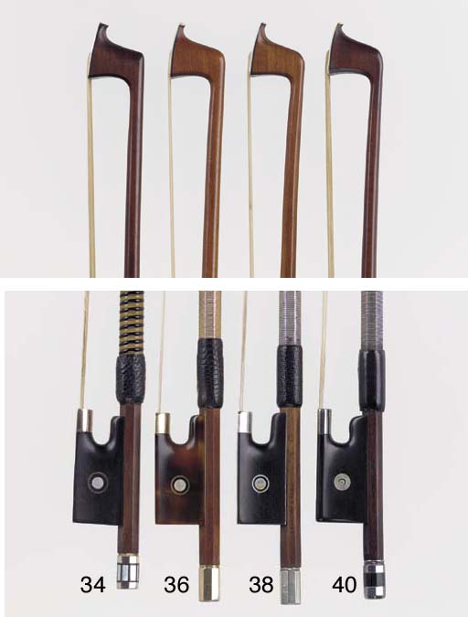 A FINE GOLD AND TORTOISESHELL-MOUNTED VIOLIN BOW** , BY FRANCOIS
