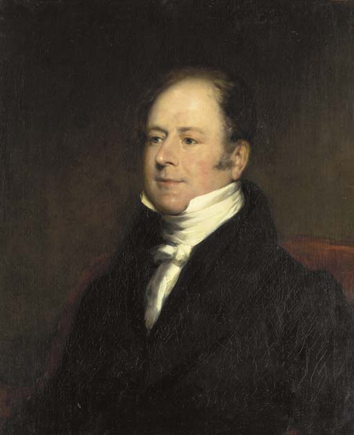Portrait of a Gentleman, bust-length, in a black coat and white foulard
