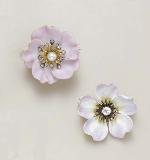 TWO ANTIQUE ENAMEL BROOCHES Christie's