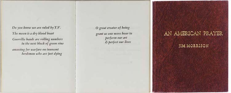 JIM MORRISON ORIGINAL PRINT COPY OF 'AN AMERICAN PRAYER ...