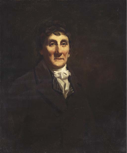 Portrait of a gentleman, formerly identified as Henry MacKenzie Esq., in a brown coat and white cravatte
