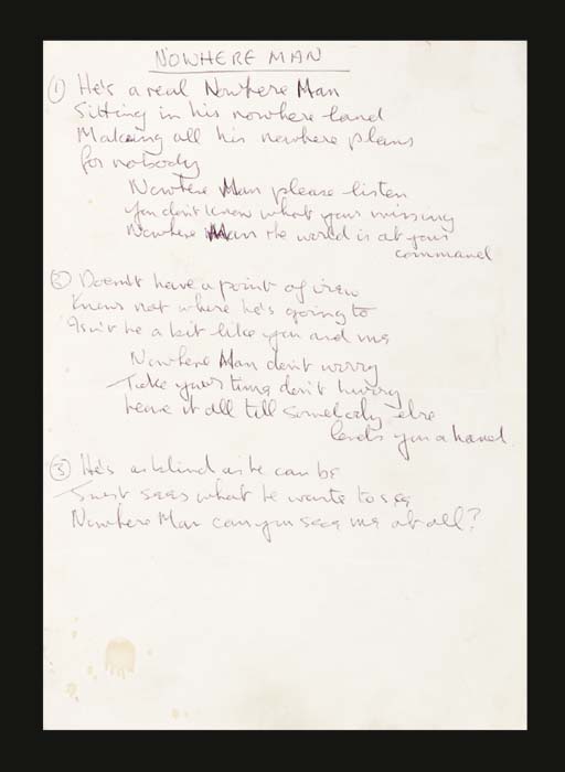 Handwritten Lennon lyrics to be sold in NYC – Troy Record