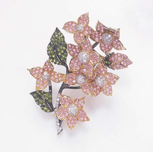 A MULTIGEM FLOWER BROOCH Christie's