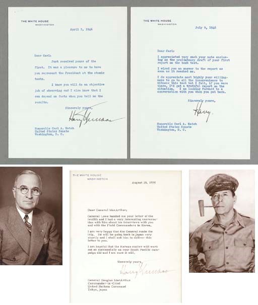 TRUMAN, Harry S. (1884-1972), President. Archive of letters from Harry ...