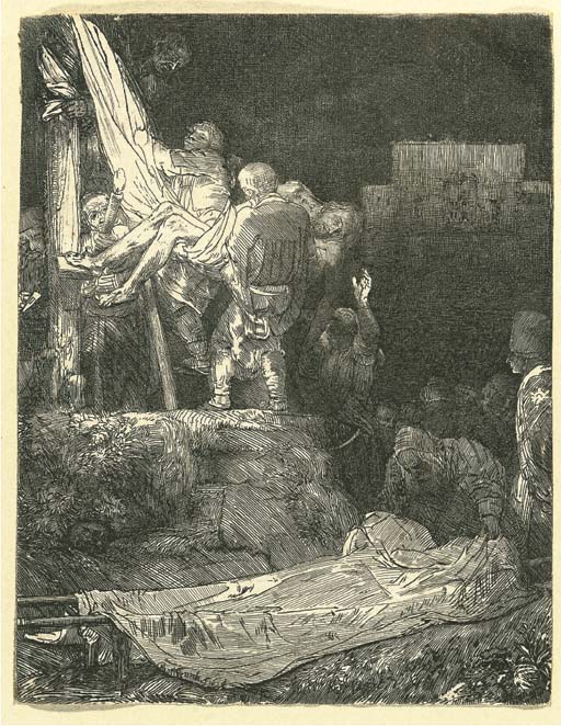 The Descent from the Cross by Torchlight (B., Holl. 83; H. 280) 
