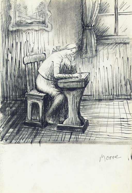 Mary doing Homework 
