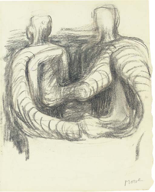Two Seated Figures I 
