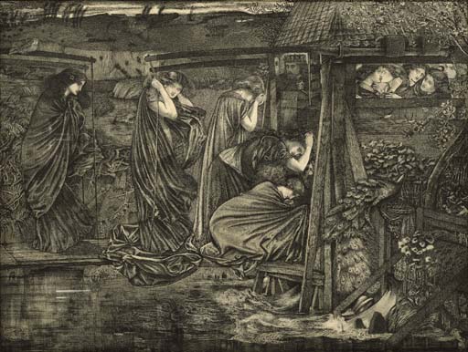 Sir Edward Coley Burne-Jones (1833-1898), The Wise and Foolish Virgins. 18 x 23&frac34;  in (45.8 x 60.5  cm). Sold for &pound;386,050 on 24 November 2004 at Christie&rsquo;s in London