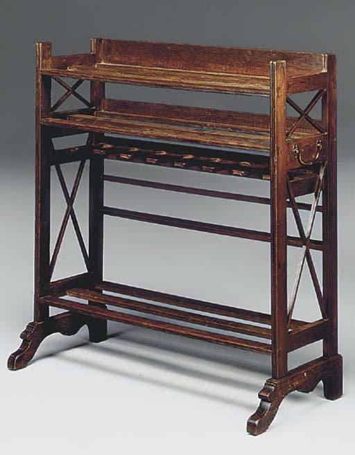 AN OAK BOOT RACK