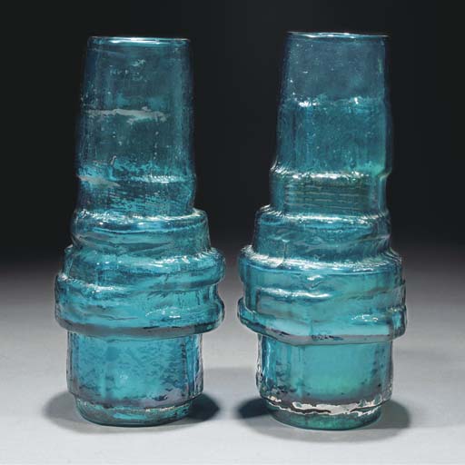 A Pair Of Whitefriars Kingfisher Hoop 9680 Vases Christie S