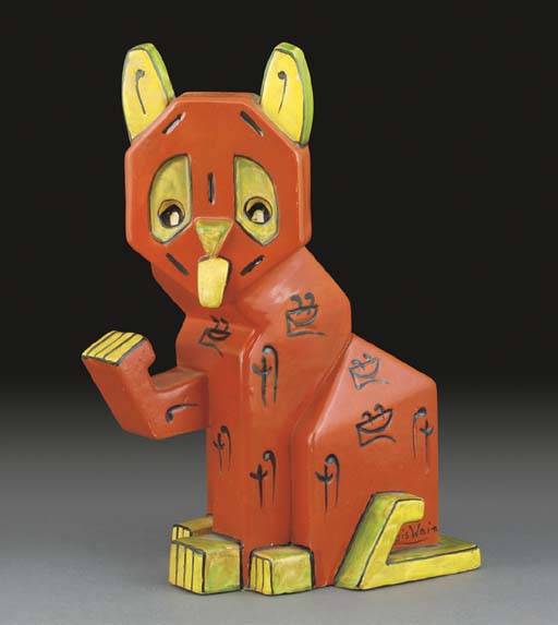 A Louis Wain Lucky Futurist Cat Spill Vase Christie's