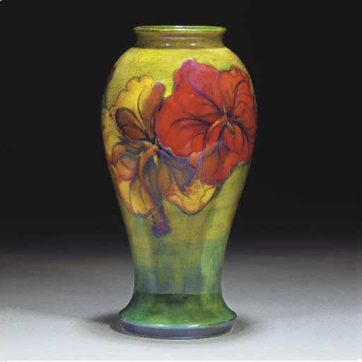 A Moorcroft Hibiscus Flambe Lustre Vase Christie S