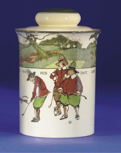 A ROYAL DOULTON SERIES WARE TOBACCO JAR AND COVER Christie's
