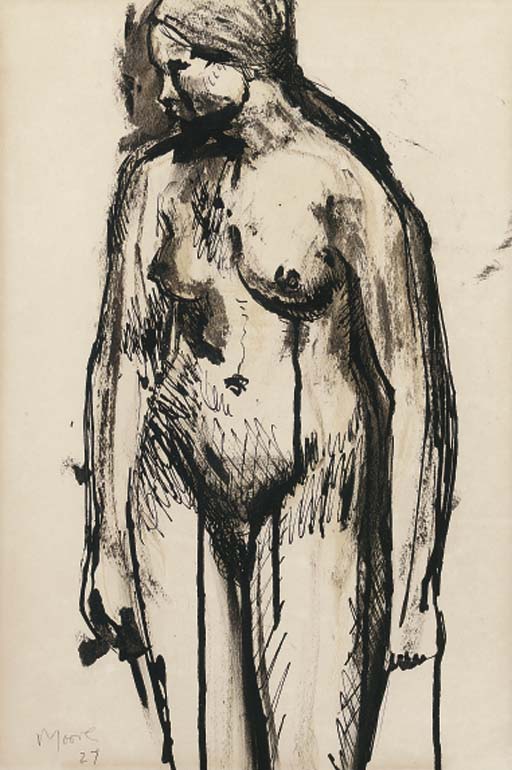 Standing female nude 
