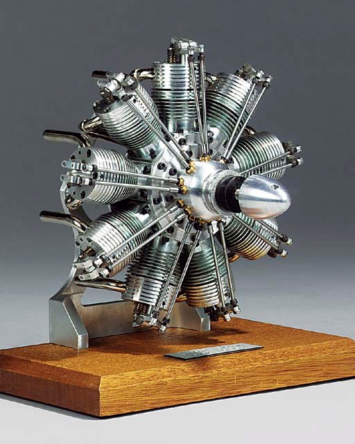 A wellengineered and presented model 9cylinder radial glow plug