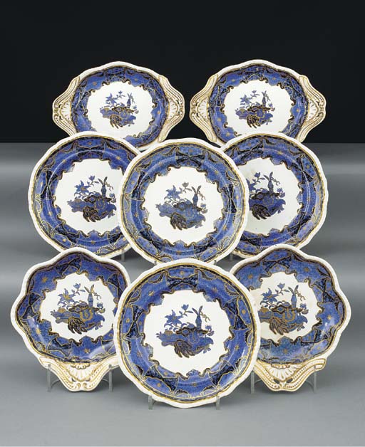 A Spode pottery part dessertservice , CIRCA 1825, PRINTED SPODE'S