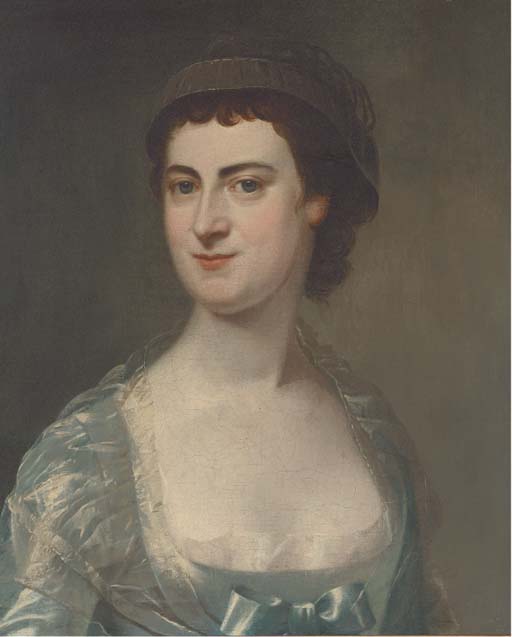 Portrait of Mrs Mary Knowles (1733-1807), bust-length, in a blue dress 
