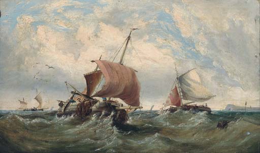 Fishing boats in a swell 
