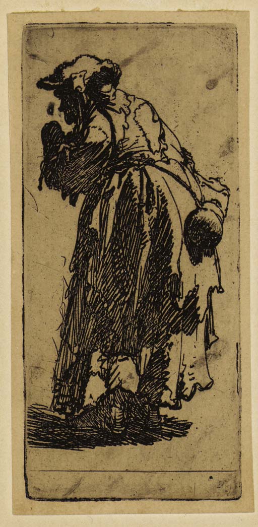 Old Beggar Woman with a Gourd (B., Holl. 168; H. 80; BB. 30) 
