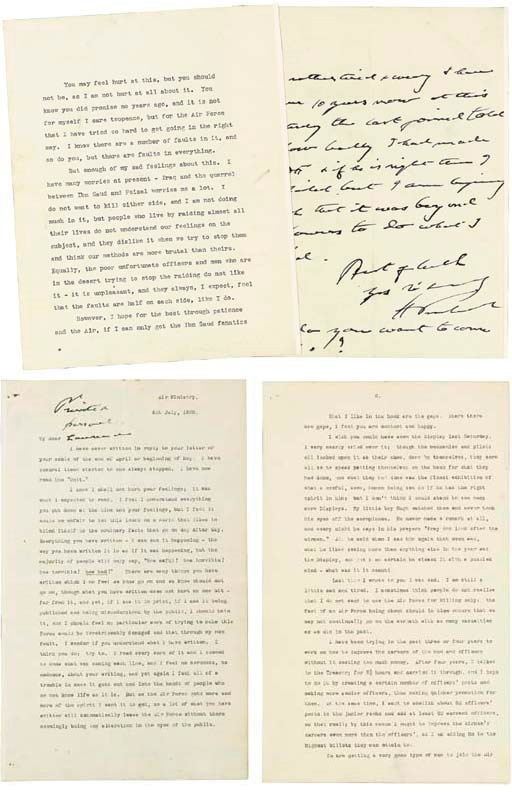 TRENCHARD, Sir Hugh (18871956). Sixteen typed letters signed ("H