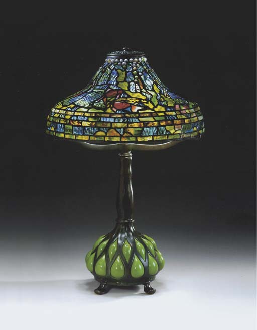 AN IMPORTANT 'DRAGONFLY' LEADED GLASS, TURTLEBACK TILE, MOSAIC AND