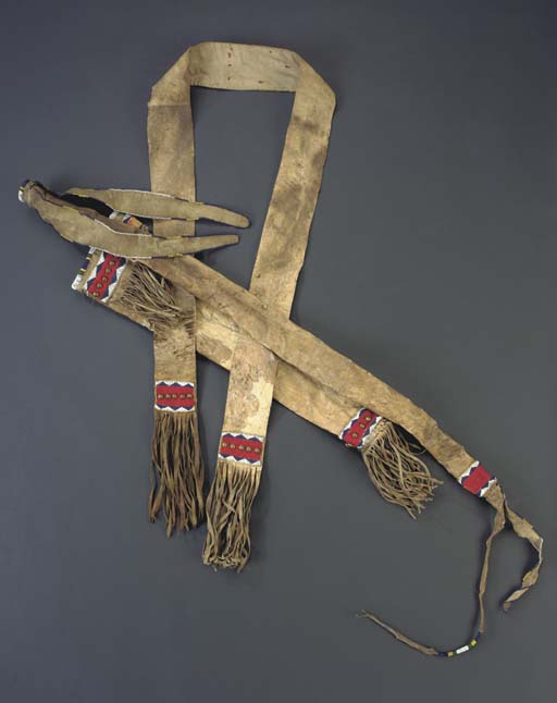 A SOUTHERN PLAINS BEADED HIDE BOW CASE AND QUIVER , PROBABLY CHEYENNE