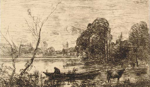 L'étang au batelier (Effet du Soir), from Ville d'Avray (Delteil 3)
