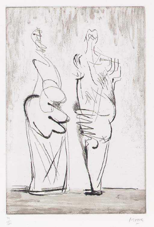 Two Standing Figures No XII (C. 178) 
