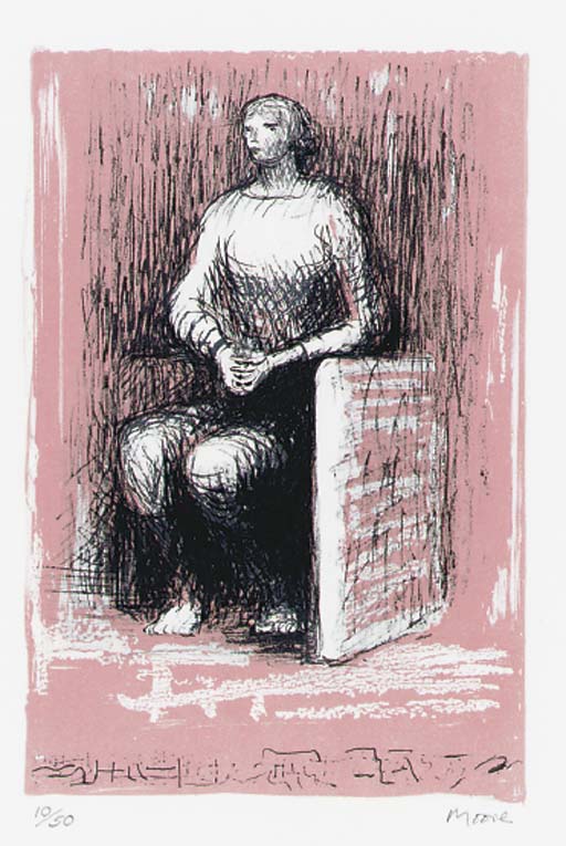 Seated Figures, London, Henry Moore, 1974 (C. 407-12) 
