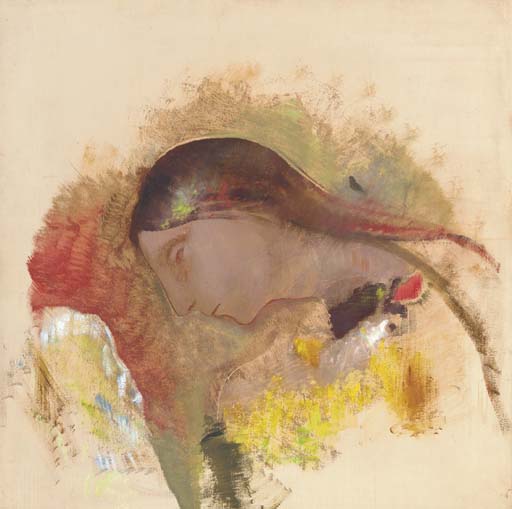 Tête de femme endormie 
