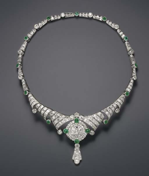 AN ART DECO EMERALD AND DIAMOND NECKLACE Christie's