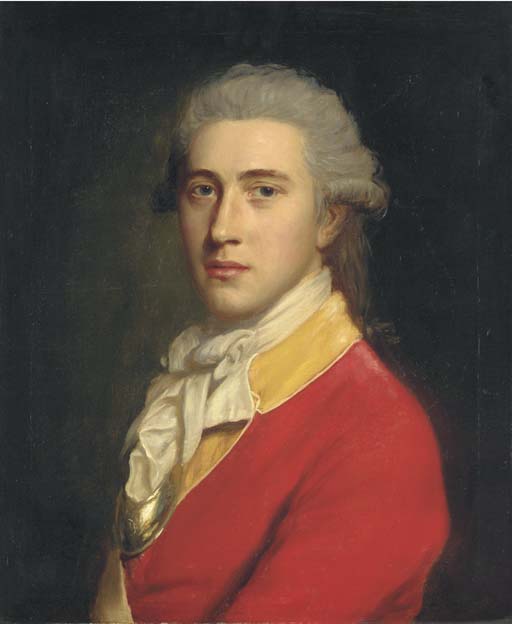 Portrait of Thomas Coward, Captain of the Buffs, bust-length, in red military dress
