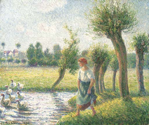 Paysanne gardant des oies, Eragny 
